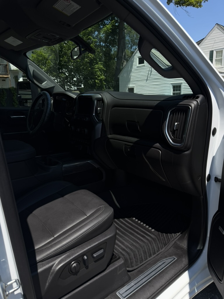 White pickup truck interior detail