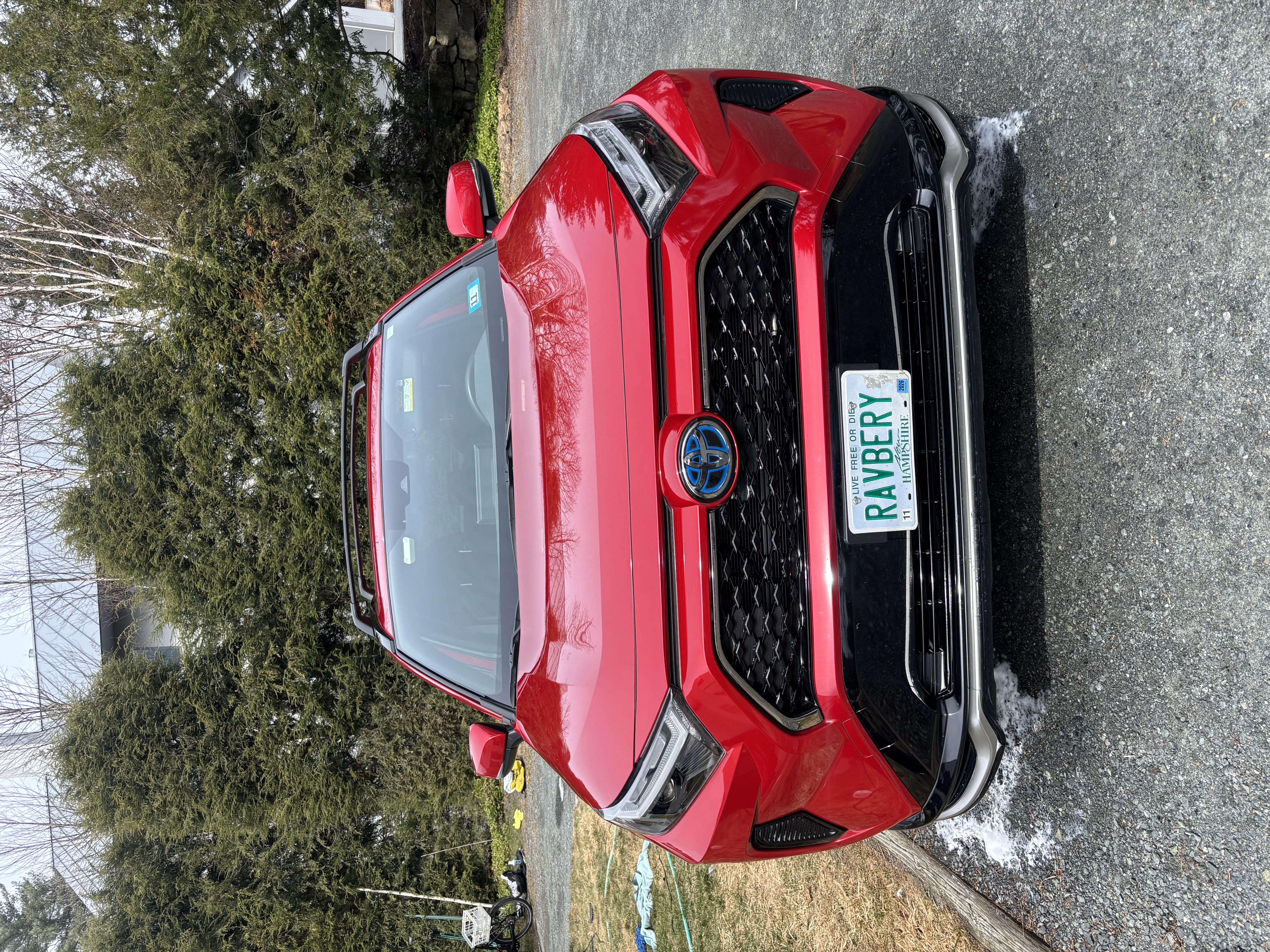 Red Toyota exterior detail