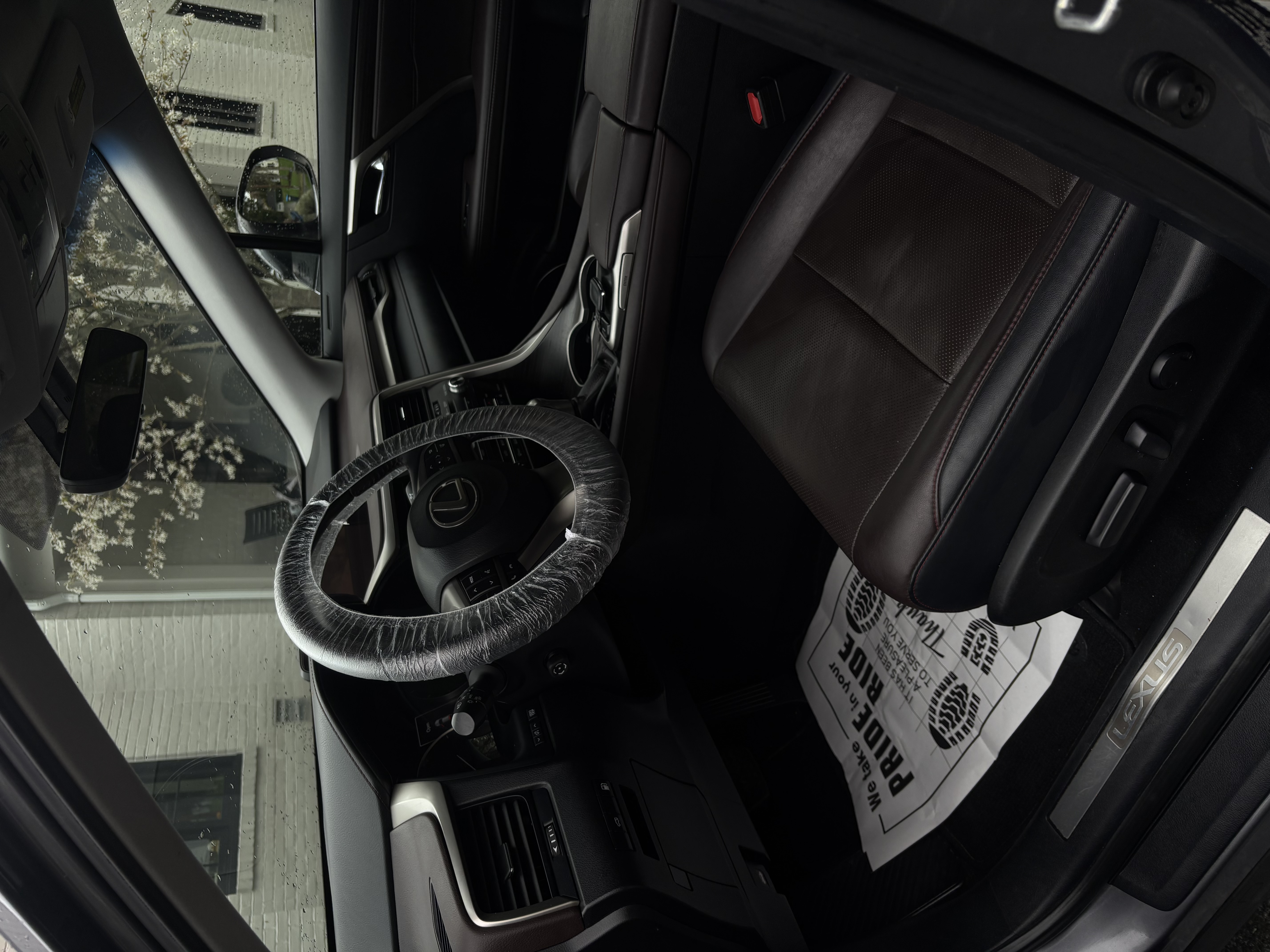 Lexus interior steering wheel detail