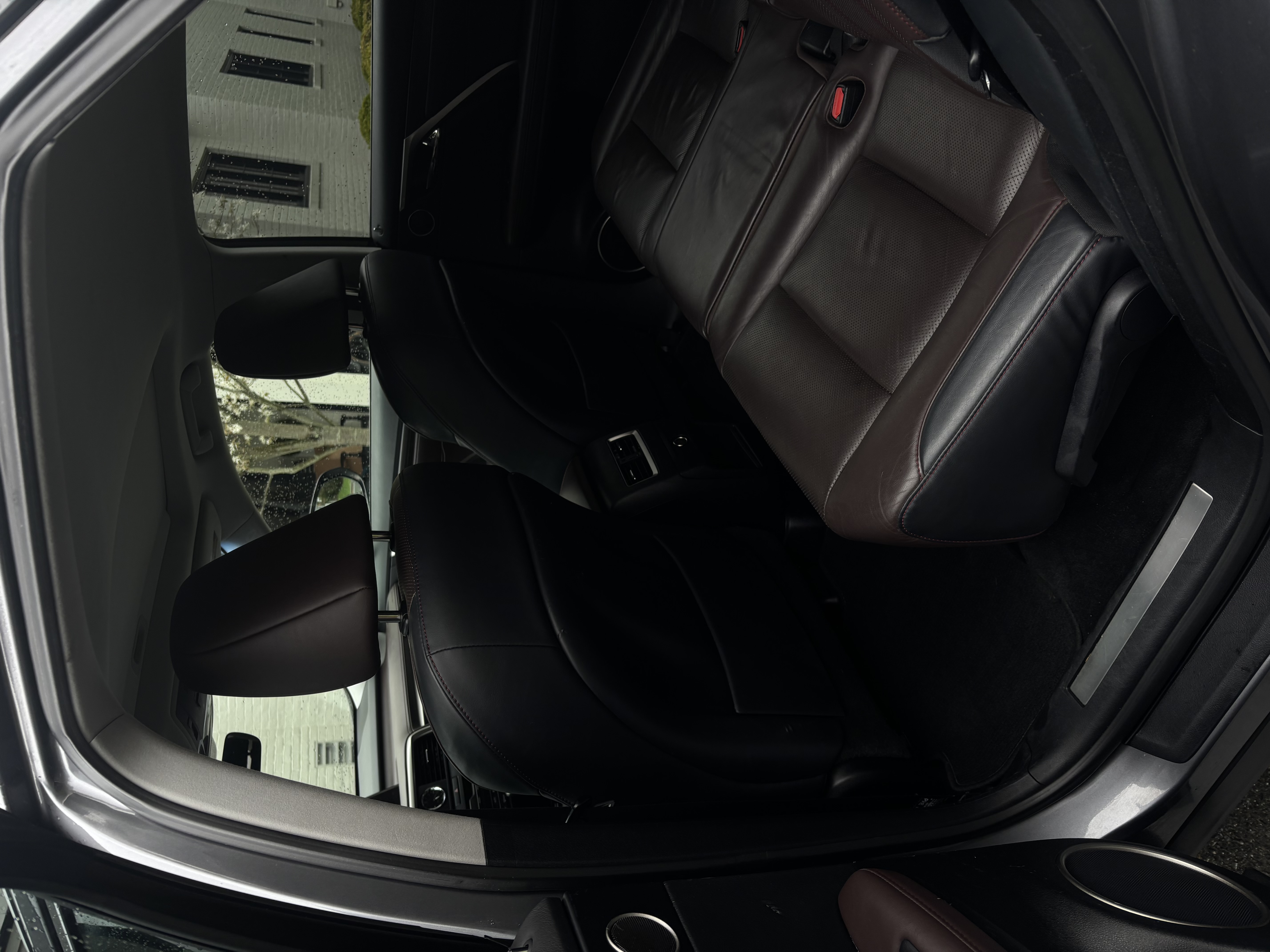 Black leather rear seats detail